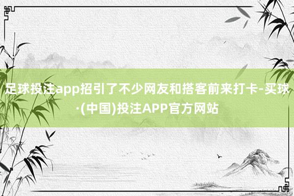 足球投注app招引了不少网友和搭客前来打卡-买球·(中国)投注APP官方网站