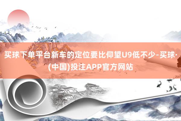 买球下单平台新车的定位要比仰望U9低不少-买球·(中国)投注APP官方网站