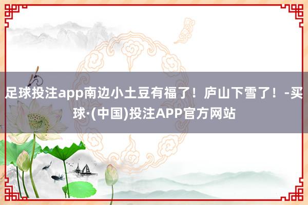 足球投注app南边小土豆有福了！庐山下雪了！-买球·(中国)投注APP官方网站
