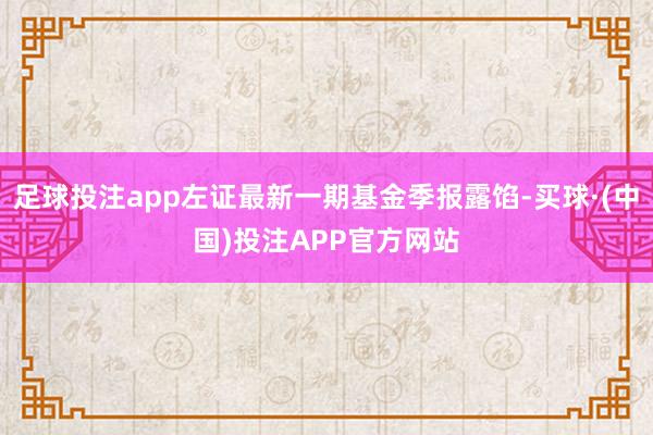 足球投注app左证最新一期基金季报露馅-买球·(中国)投注APP官方网站