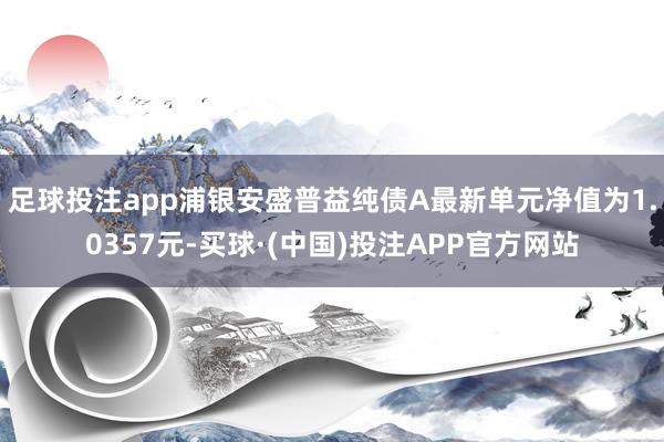 足球投注app浦银安盛普益纯债A最新单元净值为1.0357元-买球·(中国)投注APP官方网站