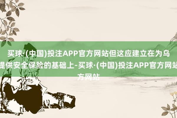 买球·(中国)投注APP官方网站但这应建立在为乌提供安全保险的基础上-买球·(中国)投注APP官方网站