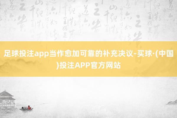 足球投注app当作愈加可靠的补充决议-买球·(中国)投注APP官方网站