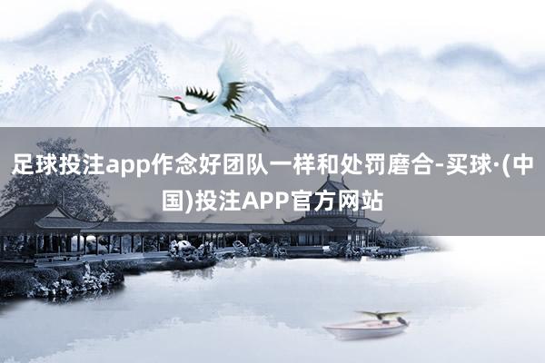足球投注app作念好团队一样和处罚磨合-买球·(中国)投注APP官方网站