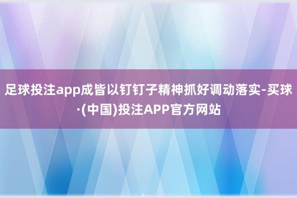 足球投注app成皆以钉钉子精神抓好调动落实-买球·(中国)投注APP官方网站