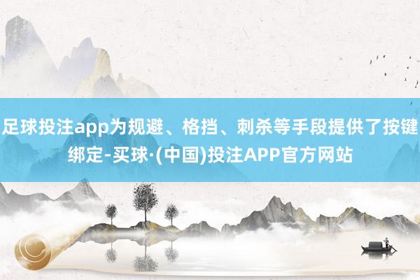 足球投注app为规避、格挡、刺杀等手段提供了按键绑定-买球·(中国)投注APP官方网站