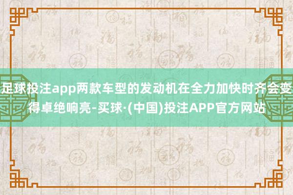 足球投注app两款车型的发动机在全力加快时齐会变得卓绝响亮-买球·(中国)投注APP官方网站