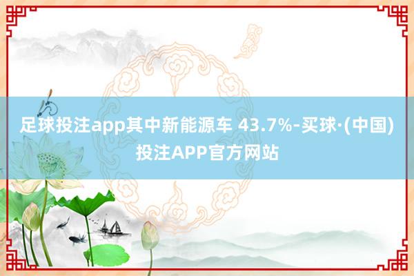 足球投注app其中新能源车 43.7%-买球·(中国)投注APP官方网站