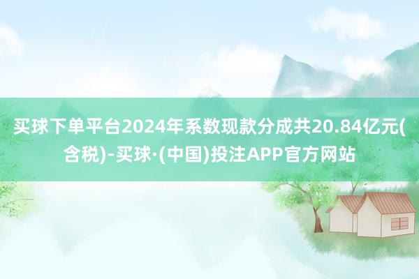 买球下单平台2024年系数现款分成共20.84亿元(含税)-买球·(中国)投注APP官方网站