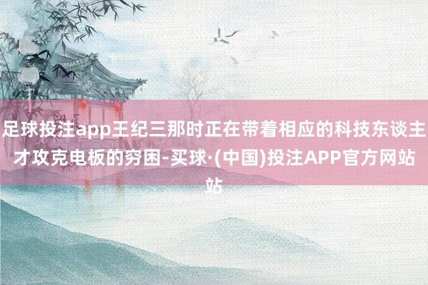 足球投注app王纪三那时正在带着相应的科技东谈主才攻克电板的穷困-买球·(中国)投注APP官方网站