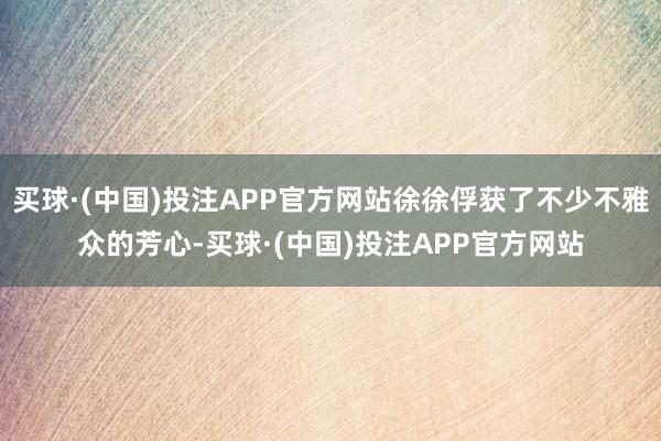 买球·(中国)投注APP官方网站徐徐俘获了不少不雅众的芳心-买球·(中国)投注APP官方网站