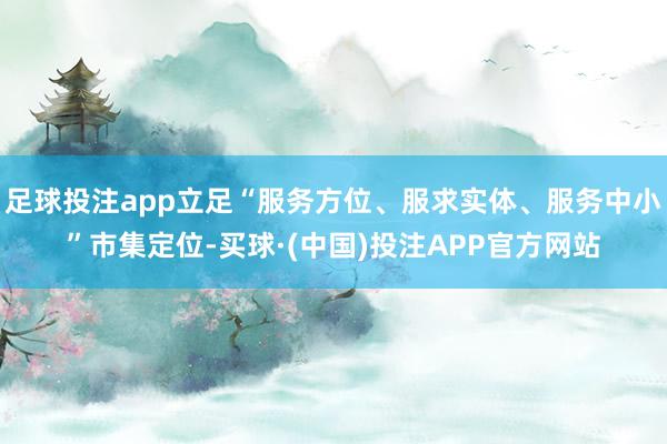 足球投注app立足“服务方位、服求实体、服务中小”市集定位-买球·(中国)投注APP官方网站