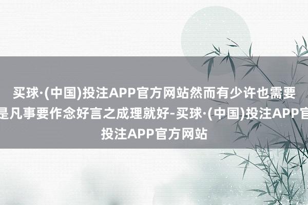 买球·(中国)投注APP官方网站然而有少许也需要看重就是凡事要作念好言之成理就好-买球·(中国)投注APP官方网站