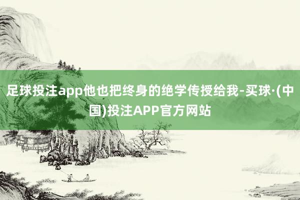 足球投注app他也把终身的绝学传授给我-买球·(中国)投注APP官方网站