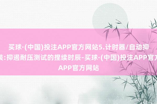 买球·(中国)投注APP官方网站5.计时器/自动抑遏安装:抑遏耐压测试的捏续时辰-买球·(中国)投注APP官方网站