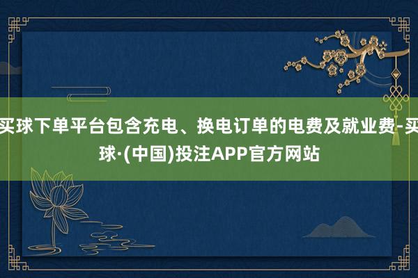 买球下单平台包含充电、换电订单的电费及就业费-买球·(中国)投注APP官方网站