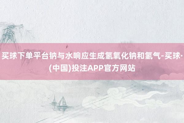 买球下单平台钠与水响应生成氢氧化钠和氢气-买球·(中国)投注APP官方网站