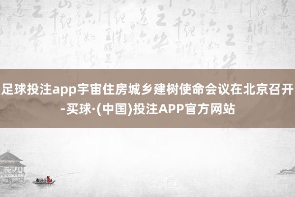 足球投注app宇宙住房城乡建树使命会议在北京召开-买球·(中国)投注APP官方网站