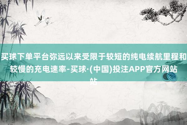 买球下单平台弥远以来受限于较短的纯电续航里程和较慢的充电速率-买球·(中国)投注APP官方网站