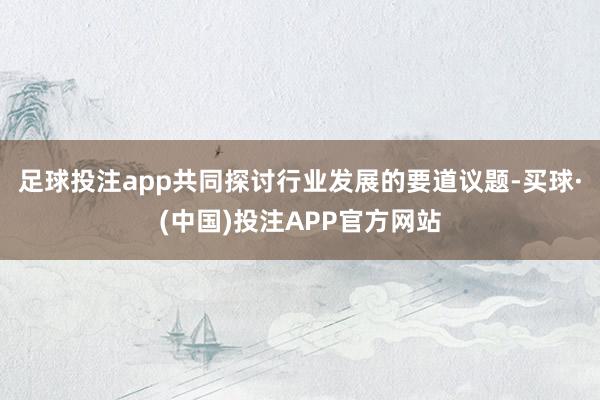 足球投注app共同探讨行业发展的要道议题-买球·(中国)投注APP官方网站