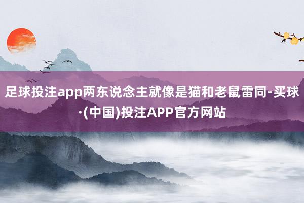 足球投注app两东说念主就像是猫和老鼠雷同-买球·(中国)投注APP官方网站