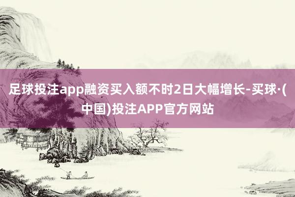 足球投注app融资买入额不时2日大幅增长-买球·(中国)投注APP官方网站