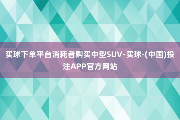买球下单平台消耗者购买中型SUV-买球·(中国)投注APP官方网站