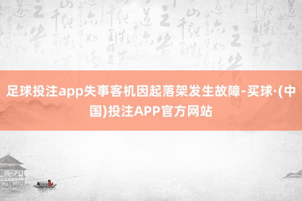 足球投注app失事客机因起落架发生故障-买球·(中国)投注APP官方网站