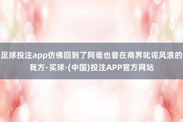 足球投注app仿佛回到了阿谁也曾在商界叱诧风浪的我方-买球·(中国)投注APP官方网站