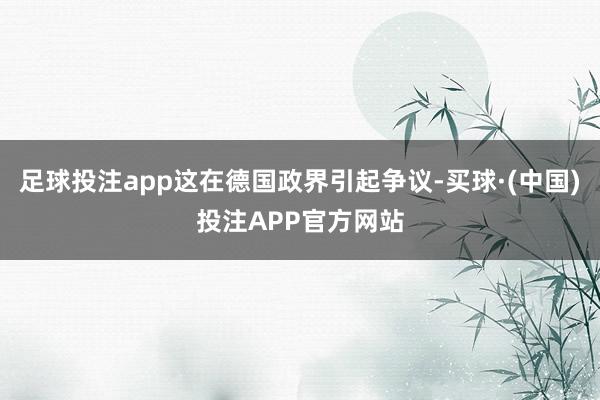 足球投注app这在德国政界引起争议-买球·(中国)投注APP官方网站