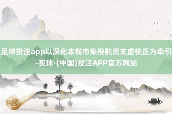 足球投注app以深化本钱市集投融资玄虚校正为牵引-买球·(中国)投注APP官方网站