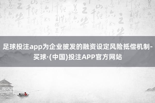 足球投注app为企业披发的融资设定风险抵偿机制-买球·(中国)投注APP官方网站
