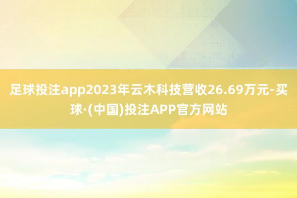 足球投注app2023年云木科技营收26.69万元-买球·(中国)投注APP官方网站