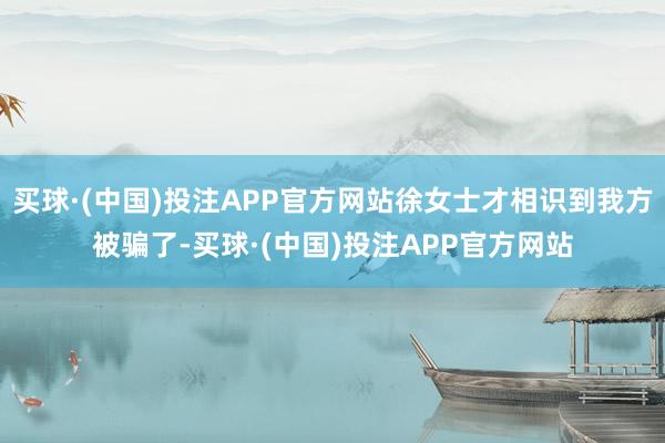 买球·(中国)投注APP官方网站徐女士才相识到我方被骗了-买球·(中国)投注APP官方网站
