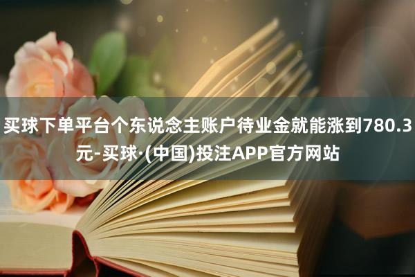 买球下单平台个东说念主账户待业金就能涨到780.3元-买球·(中国)投注APP官方网站