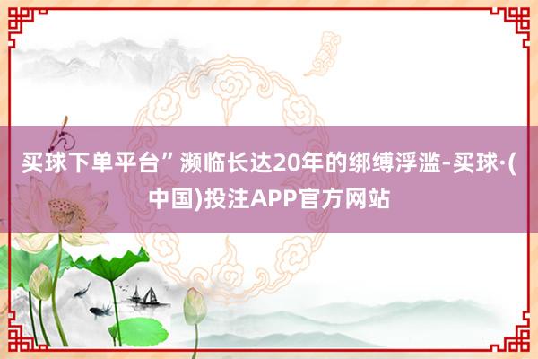 买球下单平台”濒临长达20年的绑缚浮滥-买球·(中国)投注APP官方网站
