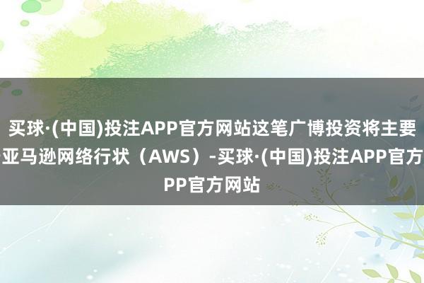 买球·(中国)投注APP官方网站这笔广博投资将主要用于亚马逊网络行状（AWS）-买球·(中国)投注APP官方网站