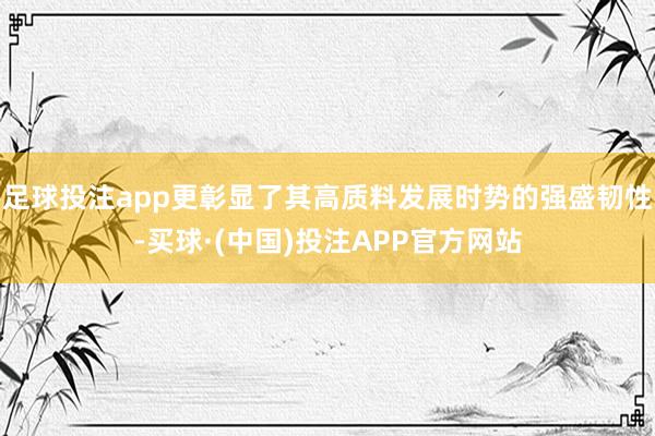 足球投注app更彰显了其高质料发展时势的强盛韧性-买球·(中国)投注APP官方网站