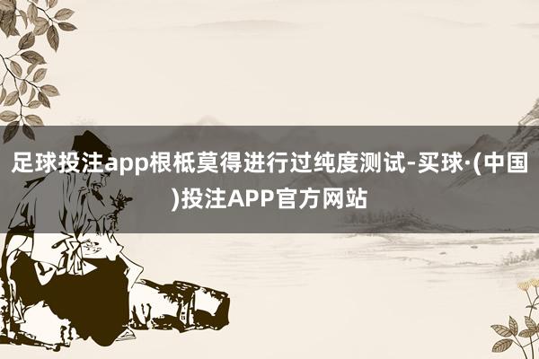 足球投注app根柢莫得进行过纯度测试-买球·(中国)投注APP官方网站