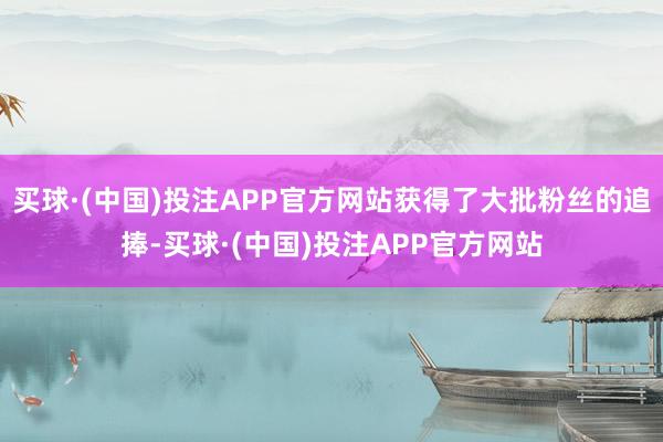 买球·(中国)投注APP官方网站获得了大批粉丝的追捧-买球·(中国)投注APP官方网站