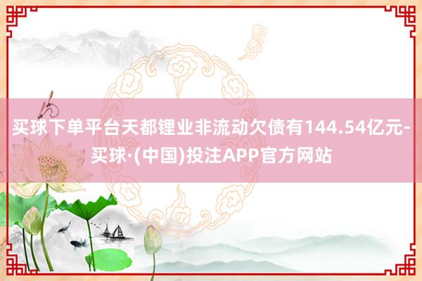 买球下单平台天都锂业非流动欠债有144.54亿元-买球·(中国)投注APP官方网站