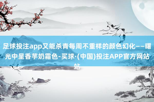 足球投注app又能杀青每周不重样的颜色幻化——曙光中呈香芋奶霜色-买球·(中国)投注APP官方网站