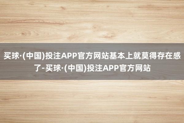 买球·(中国)投注APP官方网站基本上就莫得存在感了-买球·(中国)投注APP官方网站