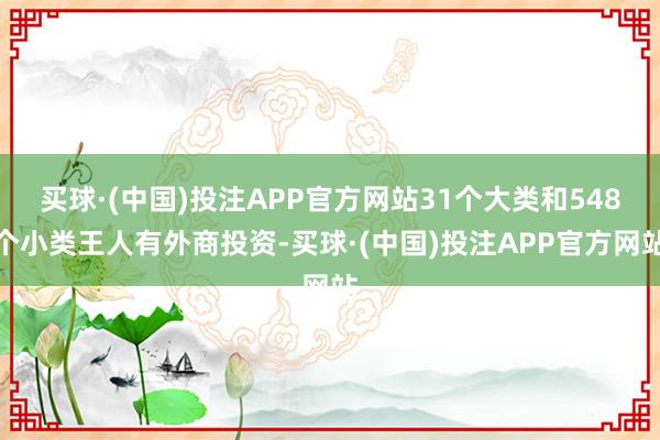 买球·(中国)投注APP官方网站31个大类和548个小类王人有外商投资-买球·(中国)投注APP官方网站