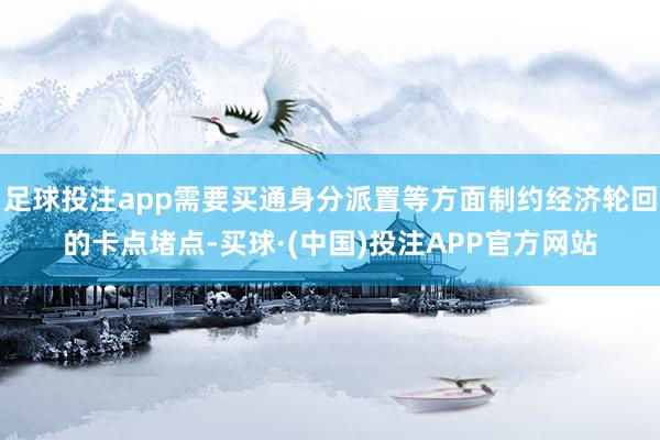 足球投注app需要买通身分派置等方面制约经济轮回的卡点堵点-买球·(中国)投注APP官方网站