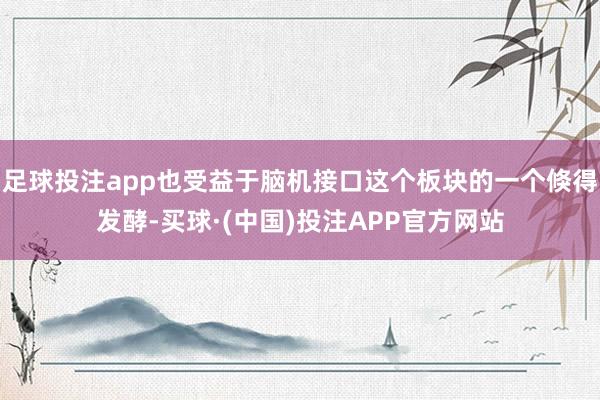 足球投注app也受益于脑机接口这个板块的一个倏得发酵-买球·(中国)投注APP官方网站