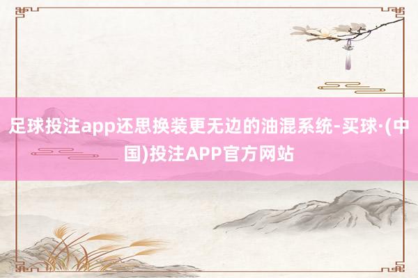 足球投注app还思换装更无边的油混系统-买球·(中国)投注APP官方网站