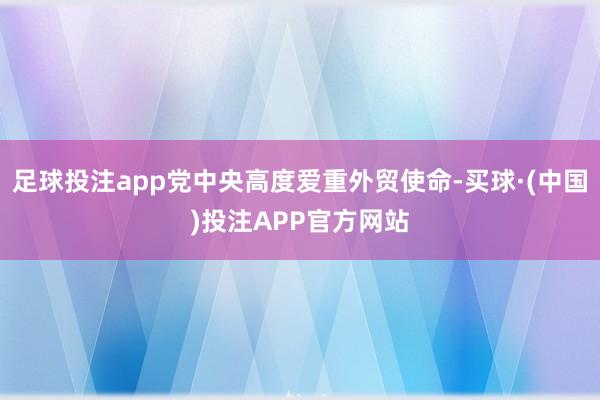 足球投注app党中央高度爱重外贸使命-买球·(中国)投注APP官方网站