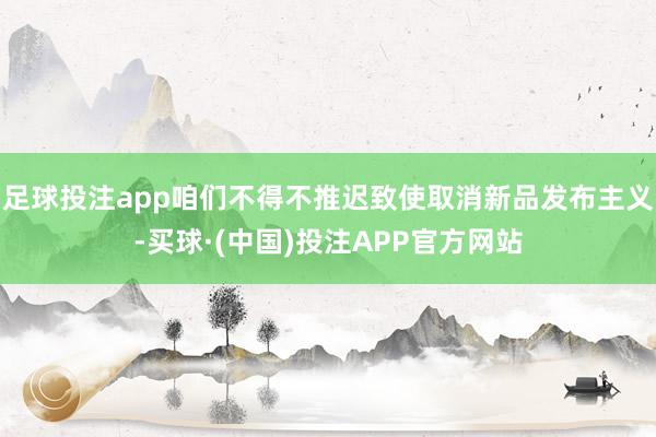 足球投注app咱们不得不推迟致使取消新品发布主义-买球·(中国)投注APP官方网站