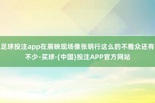 足球投注app在展映现场像张明行这么的不雅众还有不少-买球·(中国)投注APP官方网站